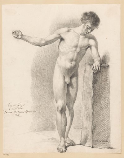 Stående naken mann, sett forfra (1. premie 1818) av Daniël Batavus Voorman