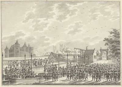 Ankomst av de væpnede innbyggerne i Amsterdam i Muiden, 1787 av Daniël Kerkhoff