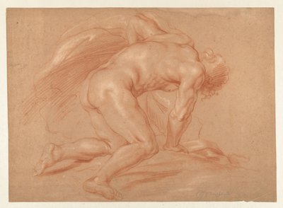 Knelende mann naken av Daniël Mijtens (II) (attributed to)
