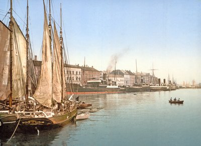 Utsikt over Havnegade, København, pub. 1900 av Danish Photographer