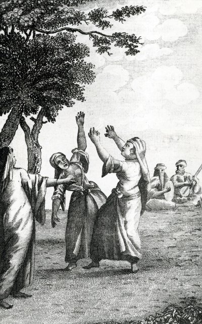 Dancing Girls in Egypt, hentet fra Niebuhrs Travels through Arabia og andre land i øst, 1792 av Danish School