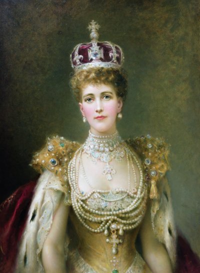 Dronning Alexandra (olje på lerret) av Danish School