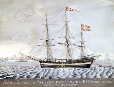 Slership "" Konigin of Asian"" 1803. Sjøfartsmuseet i Helsingør, Danmark av Danish School