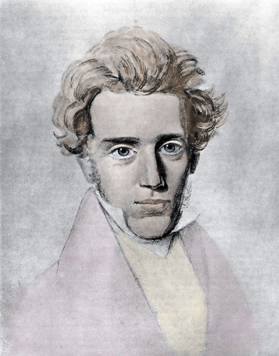 Søren Aabye Kierkegaard, ca. 1840 av Danish School