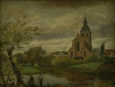 St Knuds kirke ved elven i Odense. Høst av Dankvart Dreyer