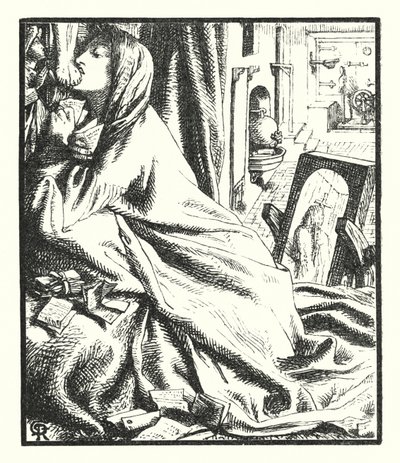 Mariana i sør (gravering) av Dante Gabriel (after) Rossetti