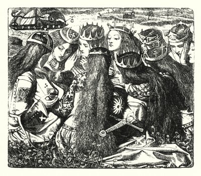 Kunstpalasset (gravering) av Dante Gabriel (after) Rossetti