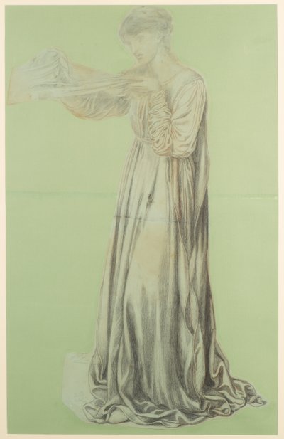 En studie for Dantes drøm av Dante Gabriel Charles Rossetti