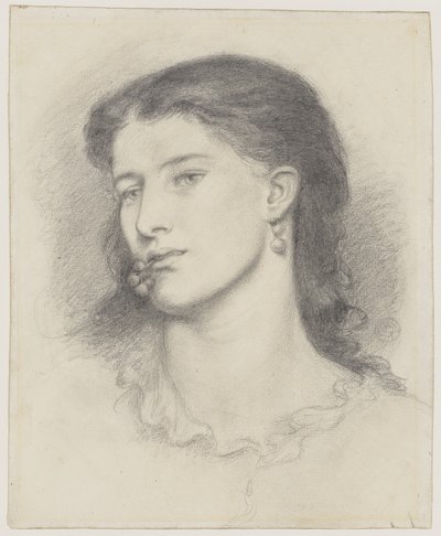 Aggie (blyant på maskinvevd papir) av Dante Gabriel Charles Rossetti
