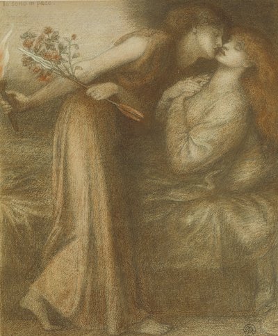 Dantes Dream on the Day of the Death of Beatrice Io sono in tempo, 1875 av Dante Gabriel Charles Rossetti