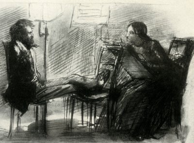 Elizabeth Siddal tegning Rossetti, 1853, 1947. av Dante Gabriel Charles Rossetti