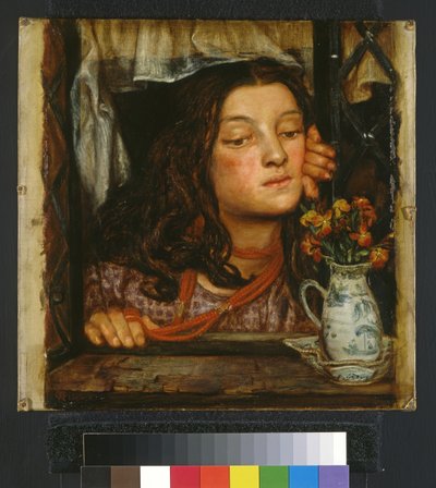 Jente ved et gitter, 1862 av Dante Gabriel Charles Rossetti