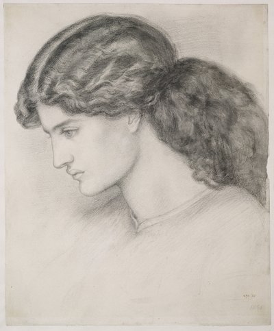Hodet for en kvinne, 1861 av Dante Gabriel Charles Rossetti