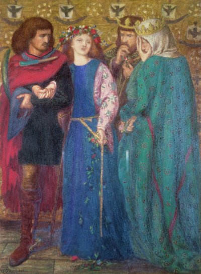 Horatio oppdager galskapen til Ophelia av Dante Gabriel Charles Rossetti
