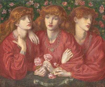 Rosa Triplex: Et trippelportrett av May Morris, 1874 av Dante Gabriel Charles Rossetti