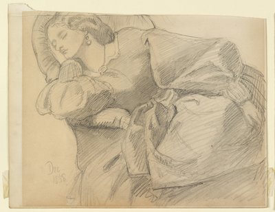 Ruth Herbert sover av Dante Gabriel Charles Rossetti