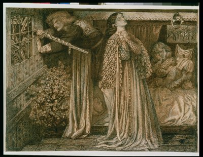 Sir Lancelot i dronningens kammer av Dante Gabriel Charles Rossetti