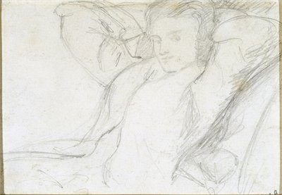 Studie av en sittende dame, 1860 (grafitt på papir) av Dante Gabriel Charles Rossetti
