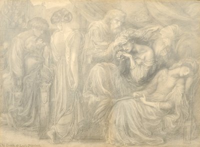 Lady Macbeths død, ca. 1875 av Dante Gabriel Charles Rossetti
