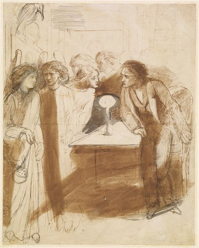 The Raven - Angel Footfalls, ca. 1847 av Dante Gabriel Charles Rossetti