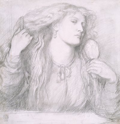 Kvinne som kjemmer håret, Fanny Cornforth av Dante Gabriel Charles Rossetti
