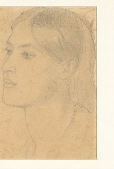kvinnens hode av Dante Gabriel Rossetti (attributed to)