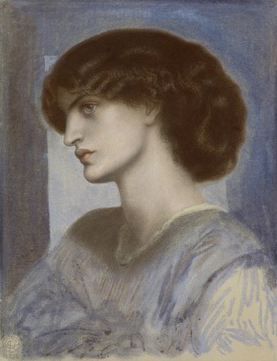 Portrett av Jane Morris, 1868-1874. av Dante Gabriel Rossetti