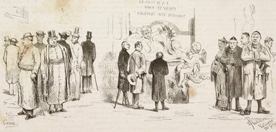 Tyske pilegrimer i Roma, gravering av Dante Paolocci og Canedi fra L'Illustrazione Italiana, nr. 37, 9. juli av Dante Paolocci