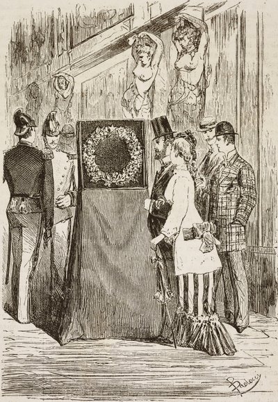 Kransen til Charles Albert utstilt i Capitoline-høyden, Roma, Italia, gravering av Dante Paolocci fra L'Illustrazione Italiana, nr. 41, 6. august av Dante Paolocci
