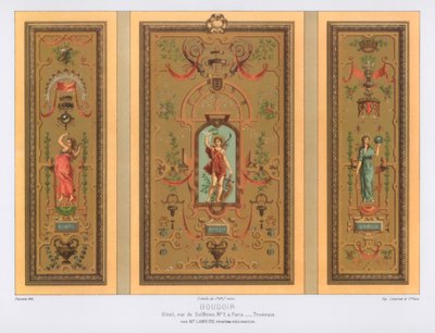 Boudoir, Rue de Solferino, Paris, 1800-tallet. av Daumont