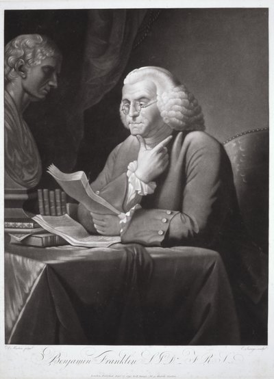 Benjamin Franklin av David (after) Martin