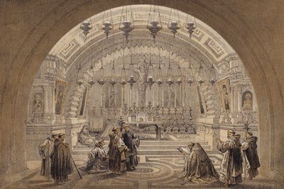 Golgata (farge litho) av David (after) Roberts