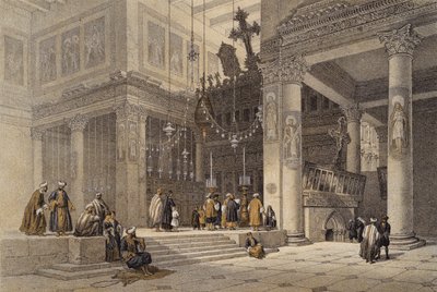 St Helena-kirken (farge litho) av David (after) Roberts