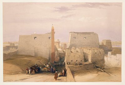 Egypt, inngang til Temple of Luxor, gravering basert på tegning av David Roberts av David (after) Roberts