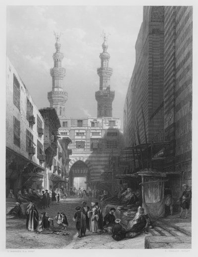 Gate of the Metwaleys, Kairo, fra bildet i Royal Collection (gravering) av David (after) Roberts