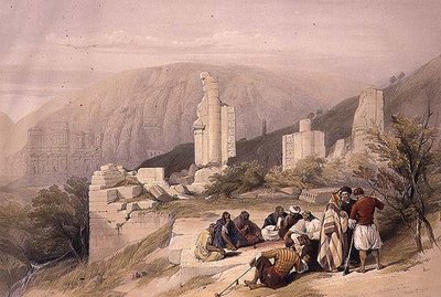 Rester av en triumfbue i Petra, 8. mars 1839, plate 100 fra bind III av 