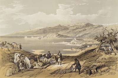 Sidon ser mot Libanon (farge litho) av David (after) Roberts