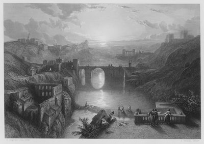 The Bridge of Toledo, fra bildet i Royal Collection (gravering) av David (after) Roberts