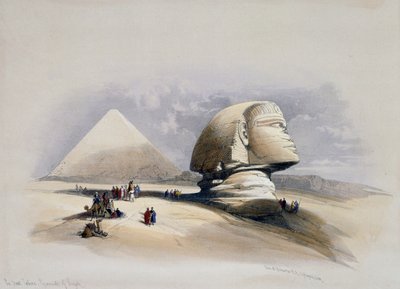 Utsikt over Giza Necropolis, gravering fra design av David Roberts (1796-1864) av David (after) Roberts