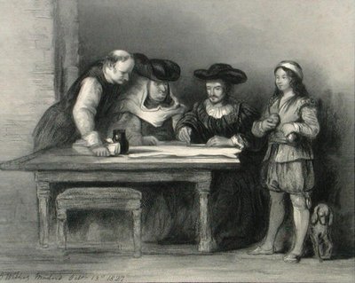 Christopher Columbus (1451-1506) i klosteret ved la Rabida fra 