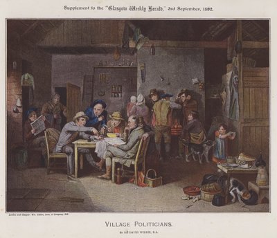 Landsbypolitikere (farge litho) av David (after) Wilkie