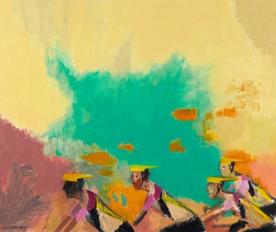 The Cyclists, ca. 1997-98 (olje på lerret) av David Alan Redpath Michie