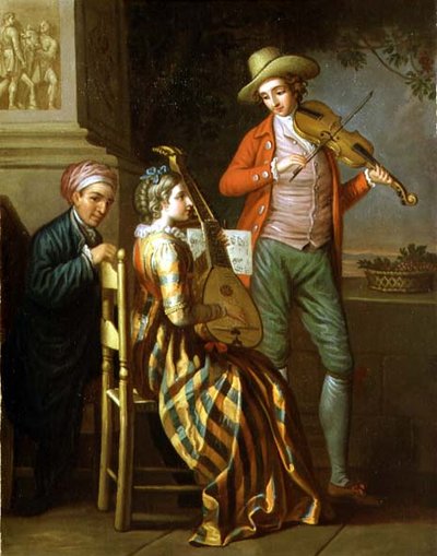 A Neapolitan Music Party, ca. 1775 (olje på lerret) av David Allan