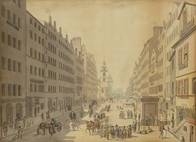 Utsikt over High Street i Edinburgh fra øst, 1793 av David Allan
