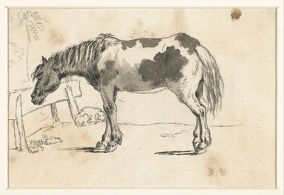 Stående hest og en liggende hund av David Alphonse de Sandoz Rollin