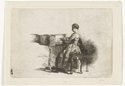 Jente ved pianoet av David Bles