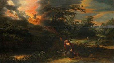 Elias himmelfart (2. Kongebok 2:11-13) av David Colijns
