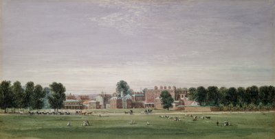 Buckingham House fra Green Park, 1825 av David Cox
