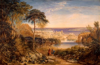 Kartago: Aeneas og Achates, 1825 av David Cox