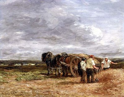 Carting Shingle (olje på panel) av David Cox